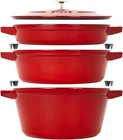 4-PC Cast Iron Cookware Set, Space-saving Dutch Oven & Skillet, Cherry New. Price: $999.99.
