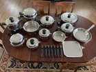 Huge Lifetime Cookware Set 12 Layer Solar Cap Stainless Plus Electric Skillet Used. Price: $2495.00.