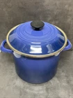 Vintage Creuset 12 Qt Enameled Steel Large Stock Pot Marseille Blue With Lid Used. Price: $74.97.