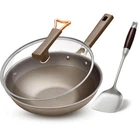 Sumeiguan 13 Inch Titanium Wok With Lid Non Stick Frying Pan, Extended C... New. Price: $103.91.
