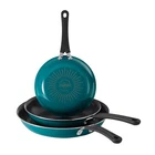 Tramontina Porcelain Enamel Non Stick 3-PACK Frying Pans, Skillet Pk, Teal New. Price: $66.44.