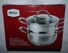 Parini Cookware 3.5 Quart Stainless Dutch Oven & Steamer With Glass Lid New. Price: $19.99.