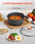 Vevor 2.5 Qt Saucepan Nonstick With Glass Lid & Detachable Handle Black New. Price: $30.99.