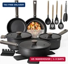 Astercook 19 Pcs Pots And Pans Set Non Stick, Black Titanium Induction Kitchen New. Price: $124.98.