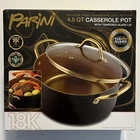 Parini Golden Chef 4.5 Qt Nonstick Aluminum Casserole Pot W/ Glass Lid New. Price: $22.00.