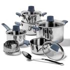 Cookware Set 12 Piece Stainless Steel Induction Oven Safe 350F Fal Lids New. Price: $209.99.
