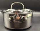 Cuisinart 1.5 Quart Steel Saucepan W/stainless Lid 719-16G Used. Price: $19.99.