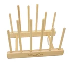 Pampered Chef Stoneware Pan Lid Storage Rack Wooden Adjustable #2141 Made. Price: $22.75.