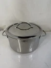 Cuisinart Chef's 6 Quart Stainless Steel Copper Ring Deep Sauce Pot W/ Cover Lid Used. Price: $20.00.