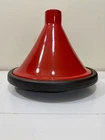 Wide 12 Vintage Le Creuset Tagine Moroccan Cast Iron Red Cerise Stoneware Used. Price: $118.00.