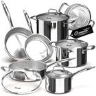 Cookware Set 11 Piece Tri Ply Stainless Steel Induction Oven Safe Ciwete New. Price: $259.99.