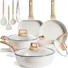 Kikcoin 16PCS Ceramic Pots And Pans Set Non Stick, Piece, White New. Price: $141.81.