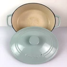 Cuisinart C1755-30 5.5 Qt Teal Cast Iron Casserole Roasting Pan Lid Free Ship Used. Price: $52.99.