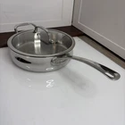 Cuisinart 733-24H 3.5 Qt Stainless Saute Pan Glass Lid Riveted Chrome Used. Price: $48.56.
