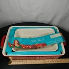 Pioneer Woman Wishful Winter Rectangular Baker Set Used. Price: $124.95.