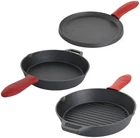 Megachef Cast Iron Pre-seasoned Set 6 Pc Red Handle-missing 1 Silicon New. Price: $22.00.