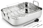 Roasting Pan With Baking Rack 16.5 Inch Stainless Steel Turkey Roaster Baster. New. Price: $98.83.