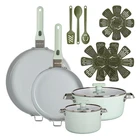 Goodcook Ceramic Cookware Set 14 Piece With Removable Handles Nonstick Pots & New. Price: $140.51.