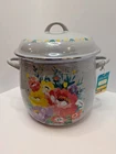 The Pioneer Woman Sweet Romance 12QT Enamel Steel Stock Pot With Lid Gray New. Price: $62.69.