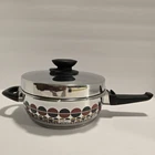 Vtg Fissler Stainless Steel Saute Pan With Lid, Double Handle, 9 In, Model 0062 Used. Price: $90.00.