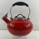 Chantal Red Enamel Over Stainless Steel 2 Quart Whistling Tea Kettle Pot Nice Used. Price: $34.99.