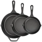 Ishetao Cast Iron Skillet 3PIECE Set, 6", 8", 10" Frying Pans, Heavyduty Pres... New. Price: $112.11.