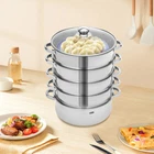 5 Layer Stainless Steel Cooker Steamer Set Pan Pot With Glass Lid New. Price: $49.02.