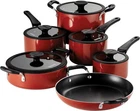 Tramontina Nesting 11-PIECE Heavy-gauge Aluminum Nonstick Cookware Set Dark Red New. Price: $227.12.