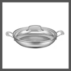 Cuisinart 2PC Stainless Steel Everyday Pan Set 500F 3.53QT 12" Cover Oven New. Price: $38.99.