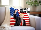 18X18 Trump Throw Pillow Cover Velvet Double-sided 'never Give Up' Usa Flag New. Price: $18.88.