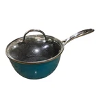 Curtis Stone Small 1.3QT Saucepan Dura With Lid & Handle In Turquoise Blue Used. Price: $25.00.