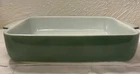 PYREX#507-B Seafoam Green Shallow Rectangular Casserole Baking Refrigerator Dish Used. Price: $28.99.