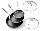 Deluxe Hybrid 5-PIECE Frying Pan Set New. Price: $185.00.