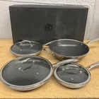 Hexclad Hybrid 7-PIECE Cookware Fry Pan Set 8 10 12 Inch W/ Lids & Wok Used. Price: $199.95.