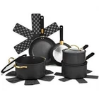 Thyme & Table 12-PIECE Non-stick Granite Cookware Set, Gunmetal New. Price: $90.99.