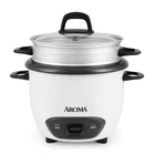 Aroma 6-CUP (cooked) / 1.5QT. Rice & Grain Cooker, White, New, ARC-743-1NG. Price: $20.99.