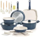 23PCS Ceramic Pots And Pans Set, Nonstick Detachable Blue, Color New. Price: $124.45.