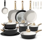 Bazova 25-PIECE Pots And Pans Set Non Stick,titanium Ceramic Cookware New. Price: $90.99.