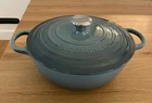 Creuset 4.5 Qt Enameled Cast Iron Dutch Oven Blue Green 20CM France New. Price: $198.99.