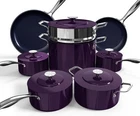 Nuwave Lux 13PC Forged Cookware Set G10 Duralon Ultra Non-stick Purple New. Price: $343.53.