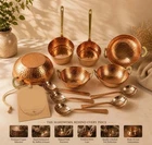 Indian Copper Cookware Set 10 Piece ( Sauce Pan Kadhai Fry New. Price: $394.99.