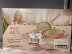 Paris Hilton 10-PIECE Clean Ceramic Nonstick Cooking Pots And Pans With Lids New. Price: $65.00.