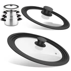 Universal Lids For Pots, Pans And Skillets, Fits 7", 8", 9", 10", 11", 12" Co... New. Price: $47.40.