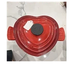 Creuset Heart-shaped Enameled Cast Iron Casserole W/ Lid 2 Qt Red Used. Price: $150.00.