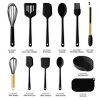 Thyme & Table 12- Piece Silicone Cooking Utensil Set Black New. Price: $55.00.