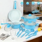 Kitchen Induction Cookware Set 13 Piece Blue Cooking Pots And Pans Non-stick New. Price: $45.99.