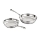 Cuisinart Stainless Steel Frying Pan Skillet Set 8" 10" Cookware Single Ply New. Price: $69.79.
