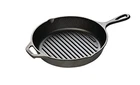 Lodge 10.25 Inch Black Cast Iron Grill Fry Pan With Ribbed Bottom For Cooking New. Price: $51.19.