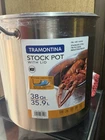 Tramontina Stainless Steel 38 Qt Stockpot W/ Lid, Induction Ready Silver New. Price: $66.00.