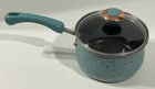 Paula Deen Cookware 2 Qt Quart Saucepan Light Blue Speckled Pot W/glass Lid Used. Price: $16.95.
